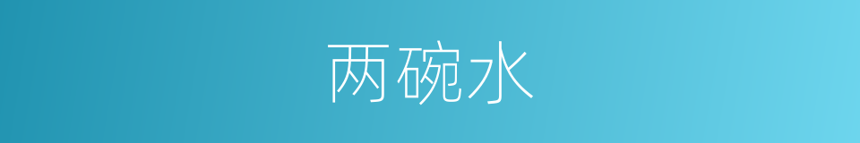 两碗水的同义词