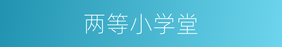 两等小学堂的意思