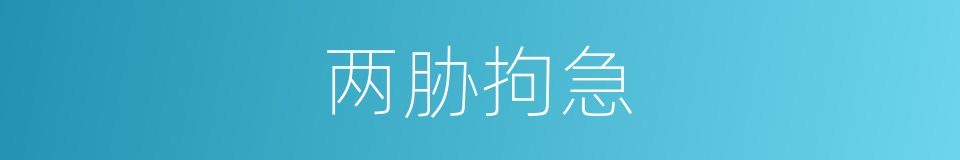 两胁拘急的同义词