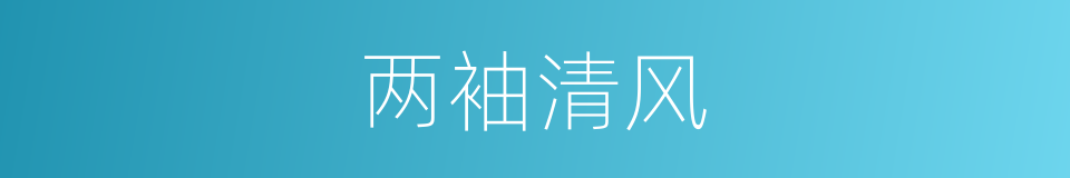 两袖清风的意思