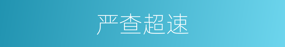 严查超速的同义词