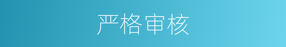 严格审核的同义词