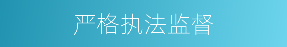 严格执法监督的同义词