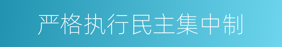 严格执行民主集中制的同义词