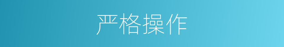 严格操作的同义词
