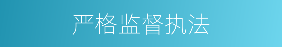 严格监督执法的同义词