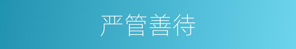 严管善待的同义词