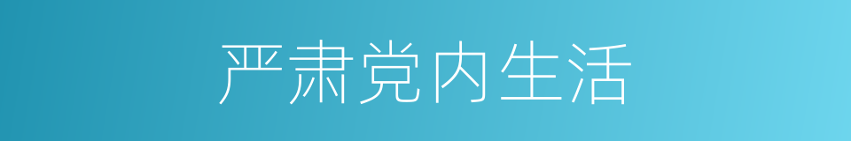 严肃党内生活的同义词