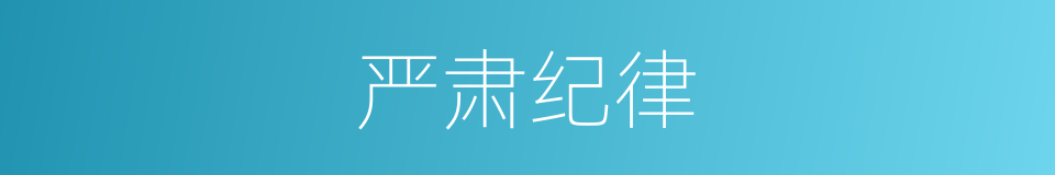 严肃纪律的同义词