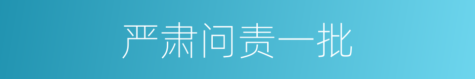 严肃问责一批的同义词