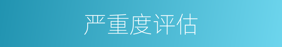 严重度评估的同义词