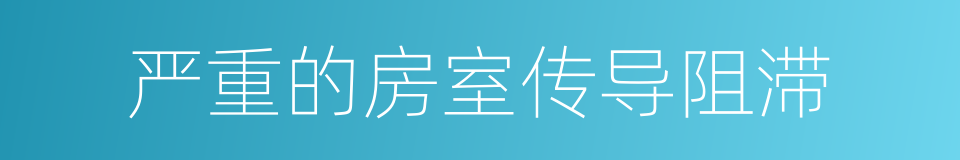 严重的房室传导阻滞的同义词