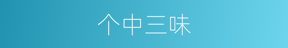 个中三味的同义词