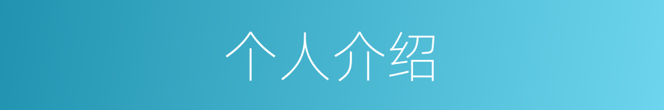 个人介绍的同义词