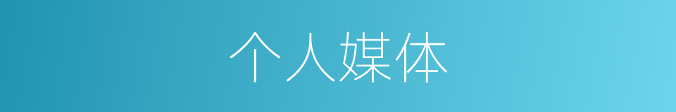 个人媒体的同义词