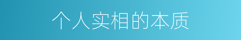 个人实相的本质的同义词