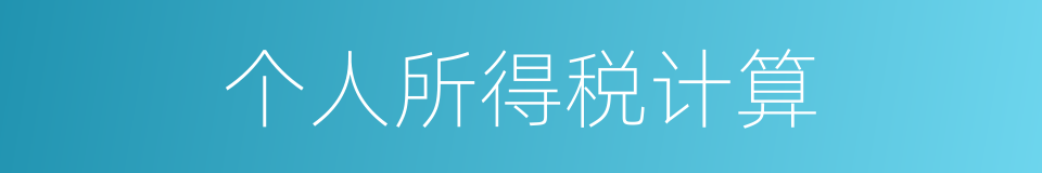 个人所得税计算的同义词