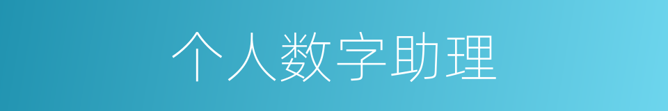 个人数字助理的意思