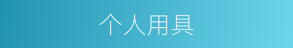 个人用具的同义词