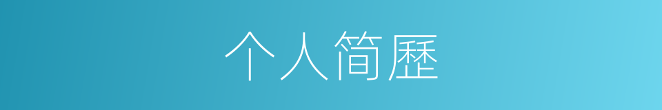 个人简歷的同義詞