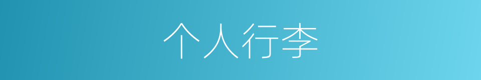 个人行李的同义词