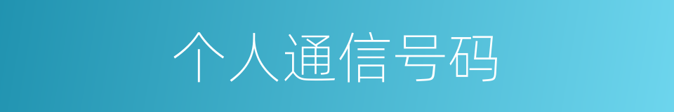 个人通信号码的同义词