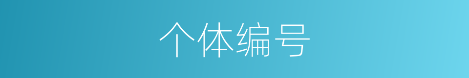 个体编号的同义词