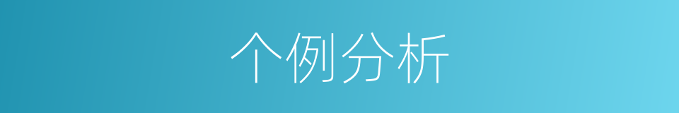 个例分析的同义词