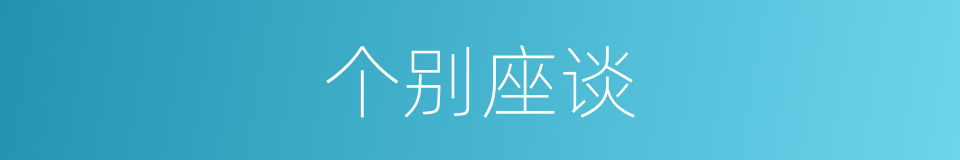 个别座谈的同义词