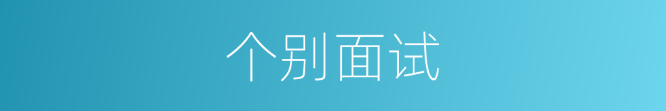 个别面试的同义词
