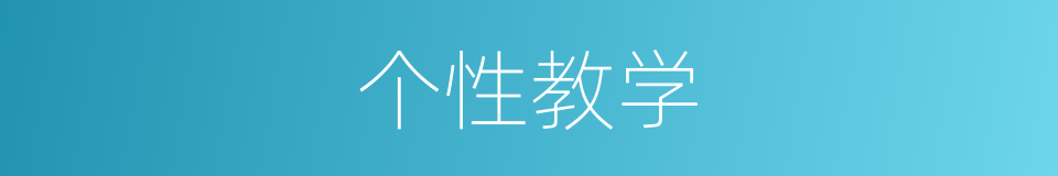 个性教学的同义词