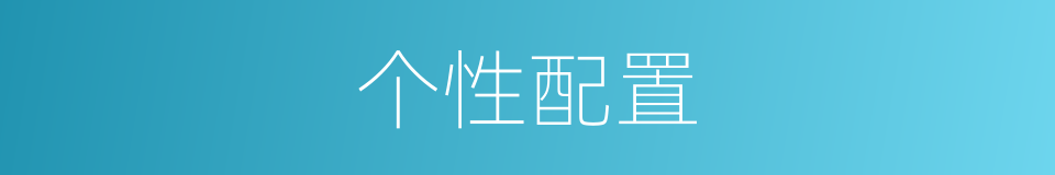 个性配置的同义词