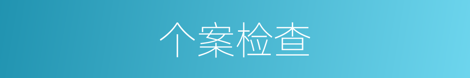个案检查的同义词
