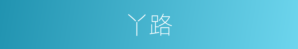 丫路的意思