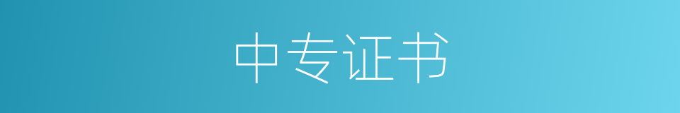 中专证书的同义词