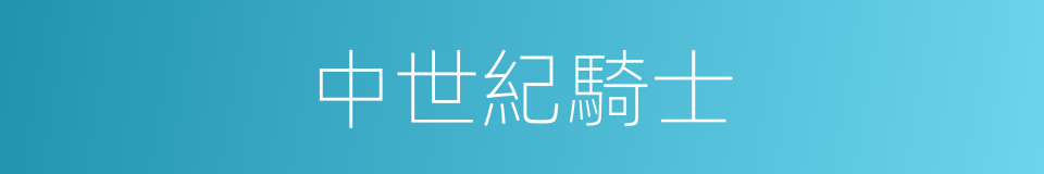 中世紀騎士的同義詞