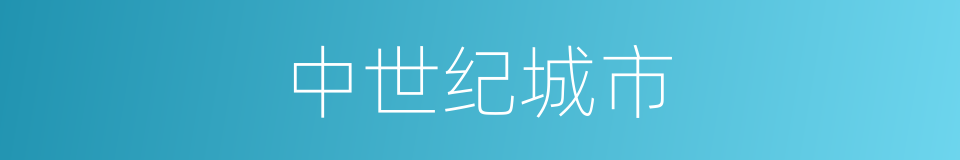 中世纪城市的同义词