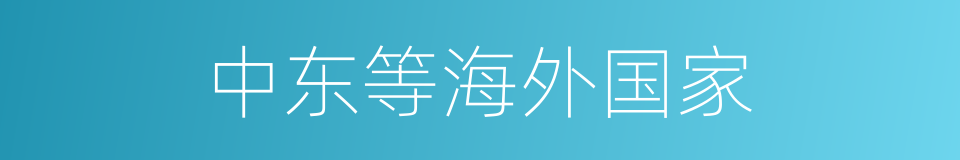 中东等海外国家的同义词