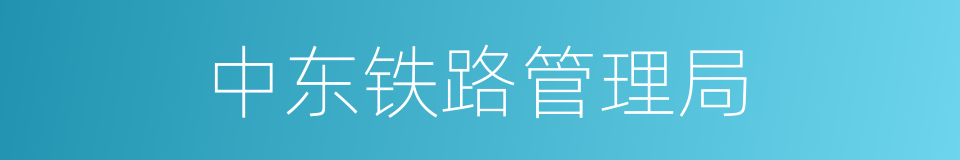 中东铁路管理局的同义词
