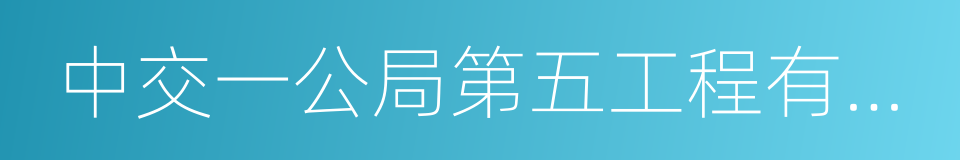 中交一公局第五工程有限公司的同义词