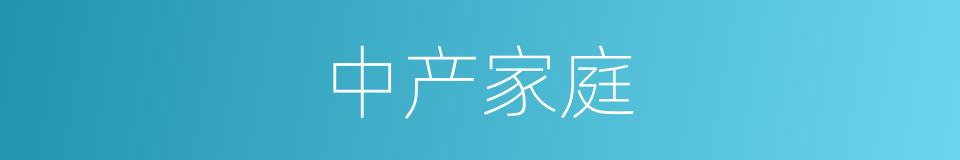 中产家庭的同义词