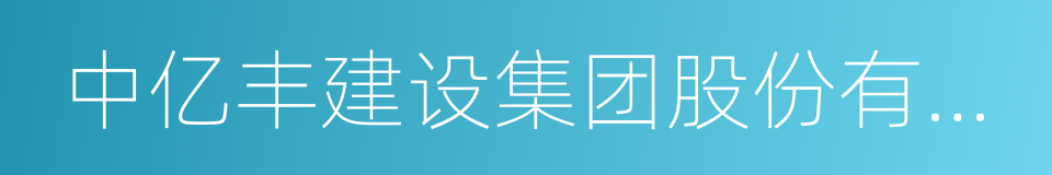 中亿丰建设集团股份有限公司的同义词