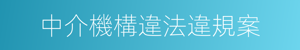 中介機構違法違規案的同義詞