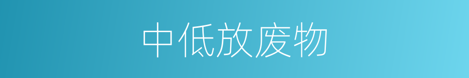 中低放废物的同义词