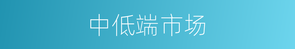 中低端市场的同义词