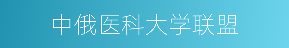 中俄医科大学联盟的同义词