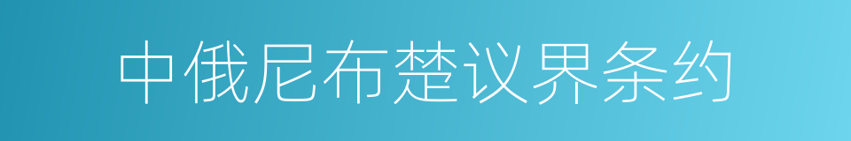 中俄尼布楚议界条约的同义词