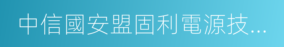 中信國安盟固利電源技術有限公司的同義詞