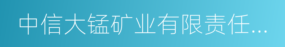 中信大锰矿业有限责任公司的同义词