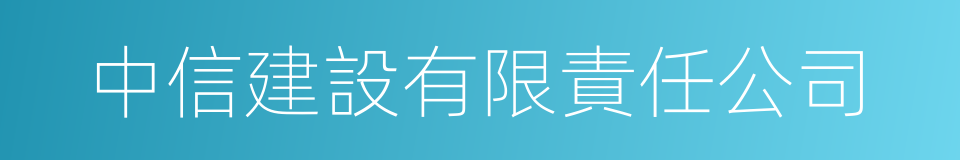 中信建設有限責任公司的同義詞